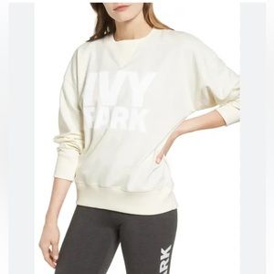 Ivy Park Cream and White Logo Sweatshirt X-Large in cream